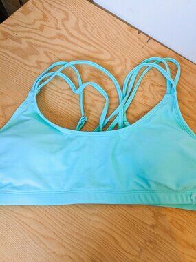 Light Teal Bikini Top NWOT Sz L